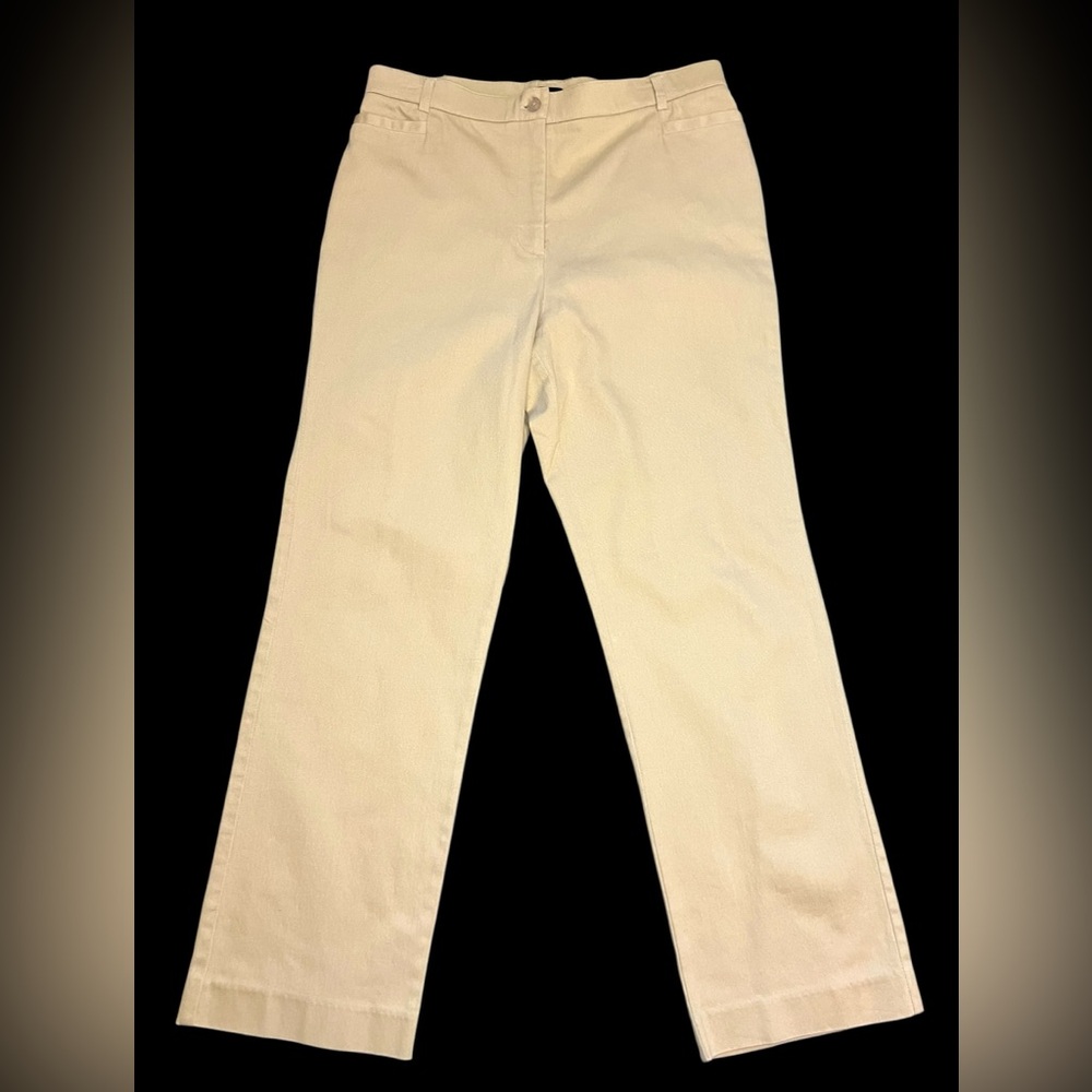 TRIBAL Khaki tan pants trousers in Size 12 | Cotton and Spandex with flat front